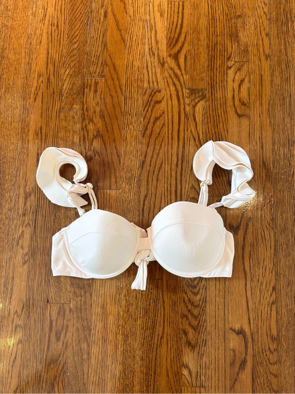 Ancora Revolve White Ruffle Strap Underwire Bikini Top